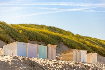 Beach cottages in the sunlight at Domburg by Percy's fotografie