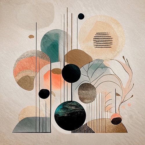 Japandi - WabiSabi-Kunst - Linienkunst-Serie - 4