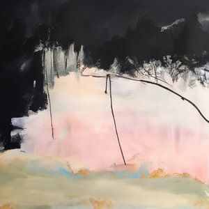 Modernes Abstraktes in Schwarz und Rosa
