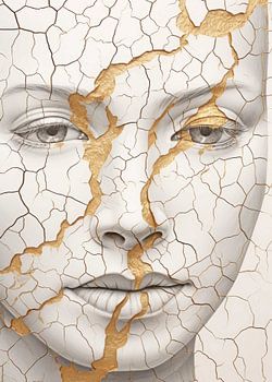 Face Abstract Nature Gold Decor