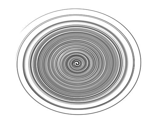 art numérique noir et blanc, forme en spirale