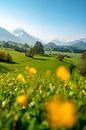 frühlingshafter Blick vom Malerwinkel im Allgäu auf die Allgäuer Alpen von Leo Schindzielorz Miniaturansicht