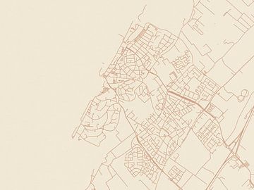 Kaart van Noordwijk in Terracotta van Map Art Studio