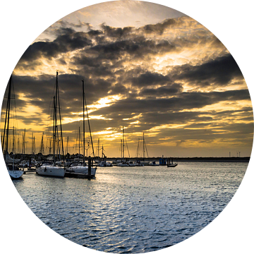 Zonsondergang Jachthaven Oostvoorne, Zeeland van RB-Photography