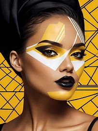 Pop Art Vrouwenportret Abstract Geometrische Kunst van 1xMerch