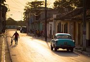 Classic American car in the streets of Trinidad, Cuba by Teun Janssen thumbnail