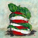 Italienischer Caprese-Salat in Acryl gemalt von Astridsart Miniaturansicht