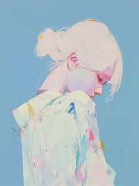 Women's portrait | Whispered Blues by Eye catching paintings