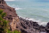 Uitzicht op de rotsachtige kust van El Cotillo op het Canarische eiland Fuerteventura