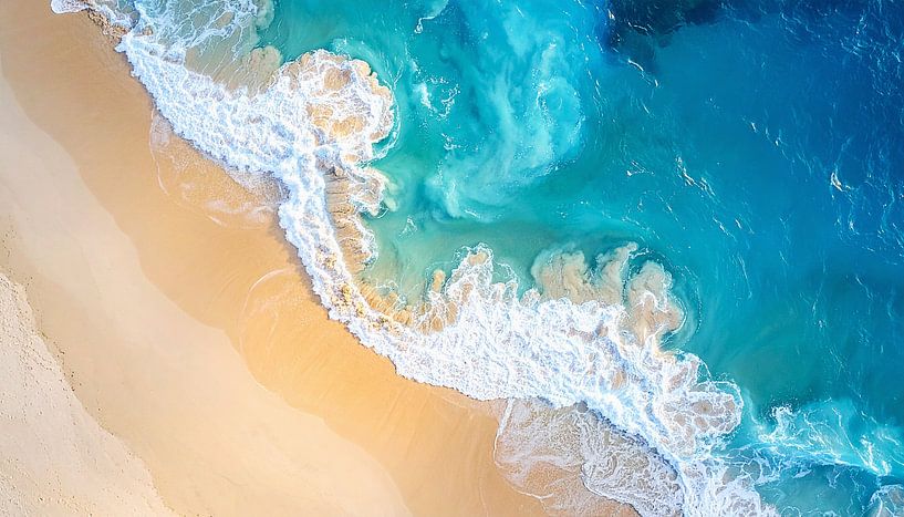 Aerial background with blue waves by Mustafa Kurnaz
