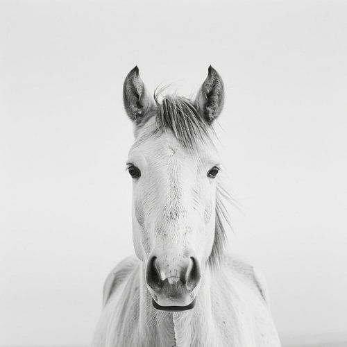 Cheval en noir et blanc