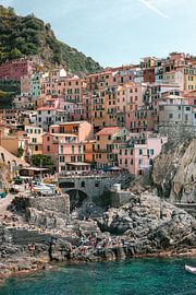 Cinque Terre Manarola | Fotodruck Italien | Europa farbenfrohe Reisefotografie von HelloHappylife