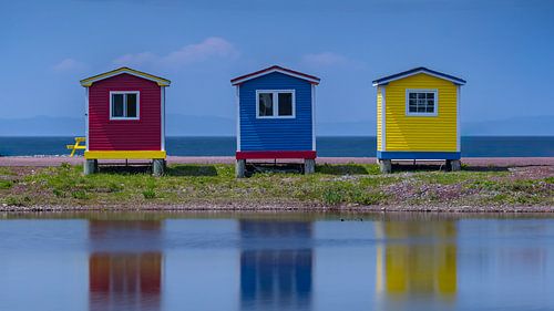 Coloured Beach Cottages at Cavendish Newfoundland