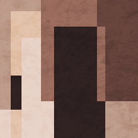 Art abstrait géométrique minimaliste contemporain, dans des tons terreux. sur Online Arts