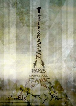 Digital-Art PARIS Eiffel Tower | Geometric Mix No.1