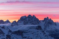 Roze ochtend in de Italiaanse Dolomieten