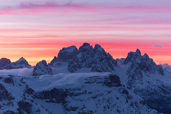 Roze ochtend in de Italiaanse Dolomieten