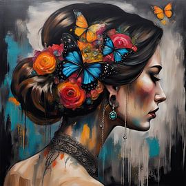 Portrait floral n° 34.89 sur Peintures accrocheuses