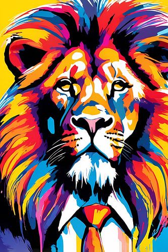 Kleurrijke Pop Art leeuw