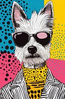 Coole Westie Hund Pop Art