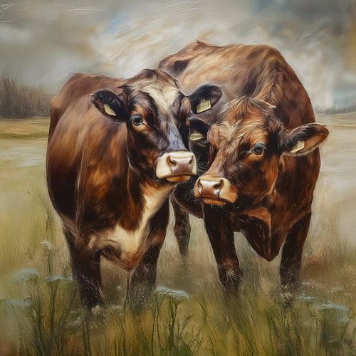 Des vaches dans le pré sur Marjolein Deelen