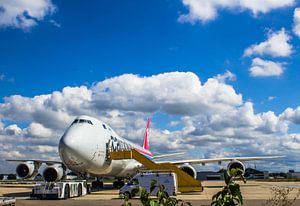 Cargolux Boeing 747 in veranderlijk weer van Robin Smeets