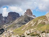 Majestic Three Peaks in South Tyrol - iconic mountain massif of the Dolomites, spectacular in light, shape and alpine landscape