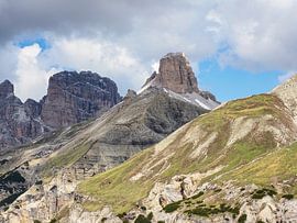 Majestic Three Peaks in South Tyrol - iconic mountain massif of the Dolomites, spectacular in light, shape and alpine landscape by Miriam Schwarzfischer Fotografie