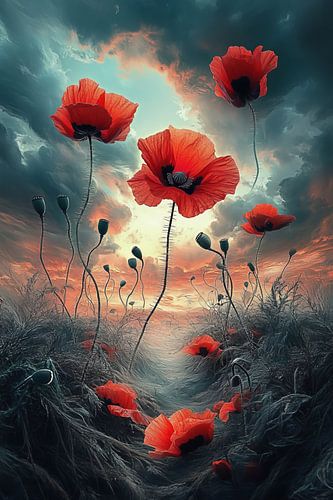 klaproos fantasie waterverf