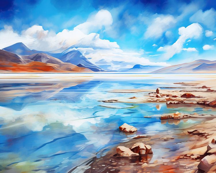 Bolivia Uitzicht van Abstract Schilderij