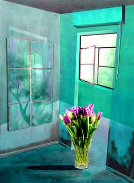 Bloemen in de kamer van Gertrud Scheffler