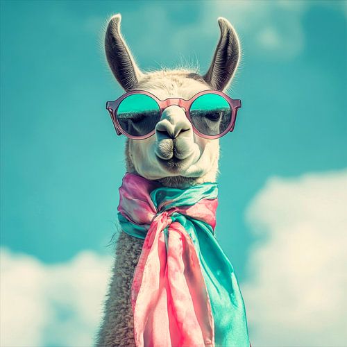 Stijlvolle lama in de zon