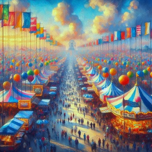 Kermis 12 Claude Monet stijl