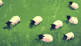 Sheep drawing panorama