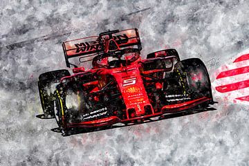 Sebastian Vettel, Ferrari 2019 van Theodor Decker