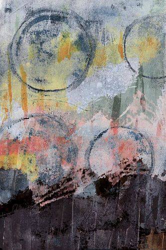 Moderne abstracte geometrische kunst. Organische vormen in warme pastelkleuren