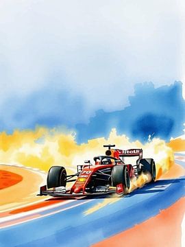 Formula One Racing Speeding by MIROKKU