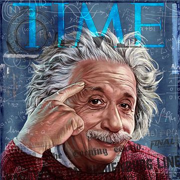 Albert Einstein Time Magazine van Rene Ladenius Digital Art