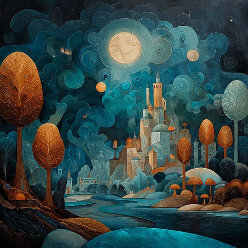 Dreamscape Vintage Landscape Illustration Art