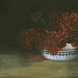 Still Life with Peonies, Paeonia by Helga Pohlen - ThingArt