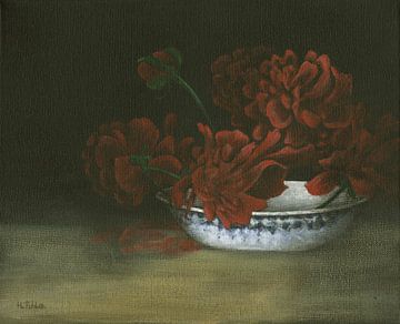 Stilleven met Pioenen, Paeonia van Helga Pohlen - ThingArt