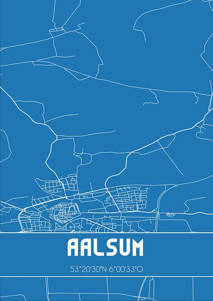 Blueprint | Map | Aalsum (Fryslan) by Prints of Place