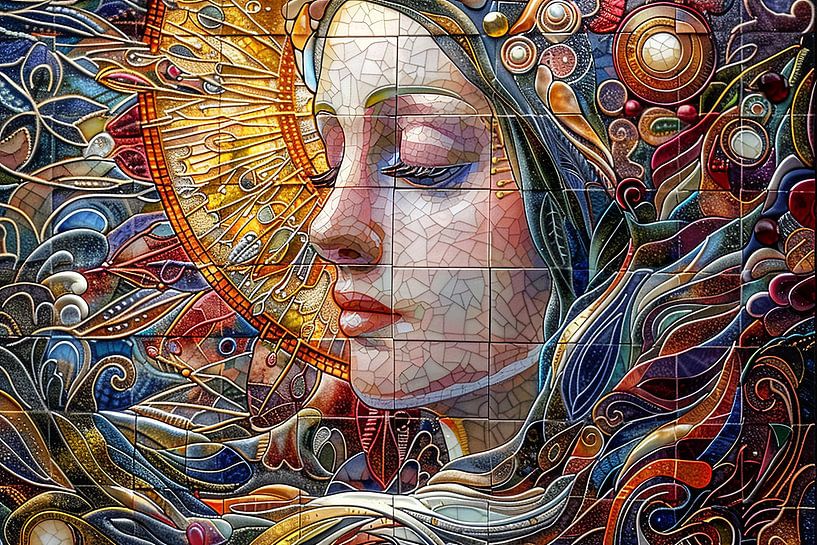 Frau Mosaik Fresko-Stil von Egon Zitter