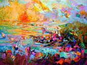 Sonnenuntergang über einer lebendigen Landschaft von Dorothy Fagan Miniaturansicht