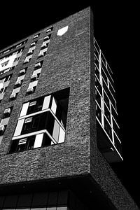 Architektur Doornroosje Gebäude Nijmagen in schwarz und weiß
