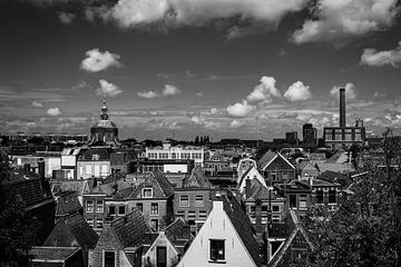 Skyline Leiden zwart/wit van Nicolette Suijkerbuijk