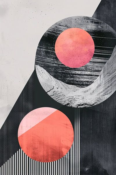Abstract Shapes in Pink and Black by Imperial Art House