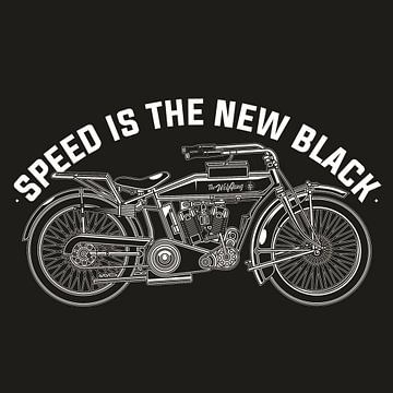 La vitesse est la nouvelle moto noire d'époque sur Atelier Liesjes
