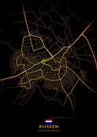 Rijssen Stadsplattegrond Modern Zwart Goud