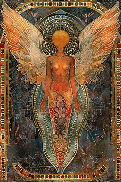 Vrouw Met Vleugels | Celestial Ascent van Kunst Kriebels